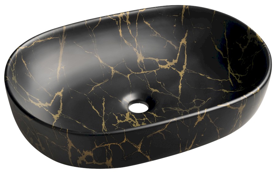 CALEO keramické umyvadlo na desku, 60x42cm, portoro mramor CA590PT